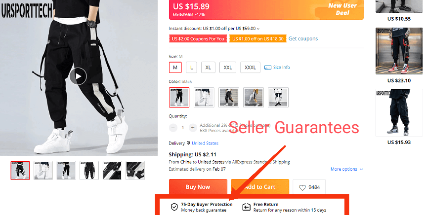 8.Review seller guarantees