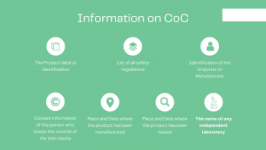 What information are written on a CoC