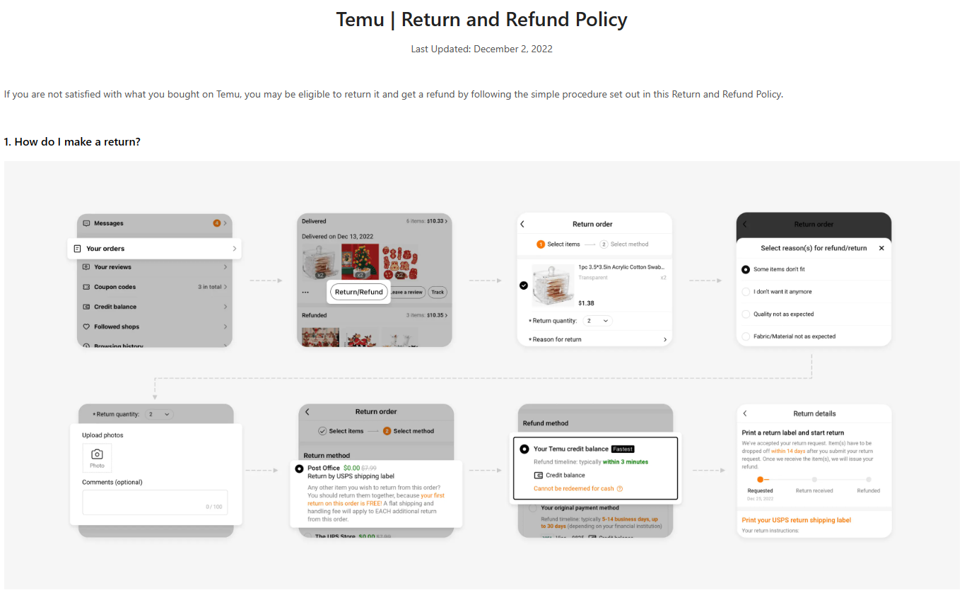 return and refund policy 