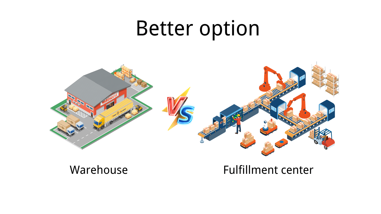 Which one is the better option in the warehouse vs the fulfillment center