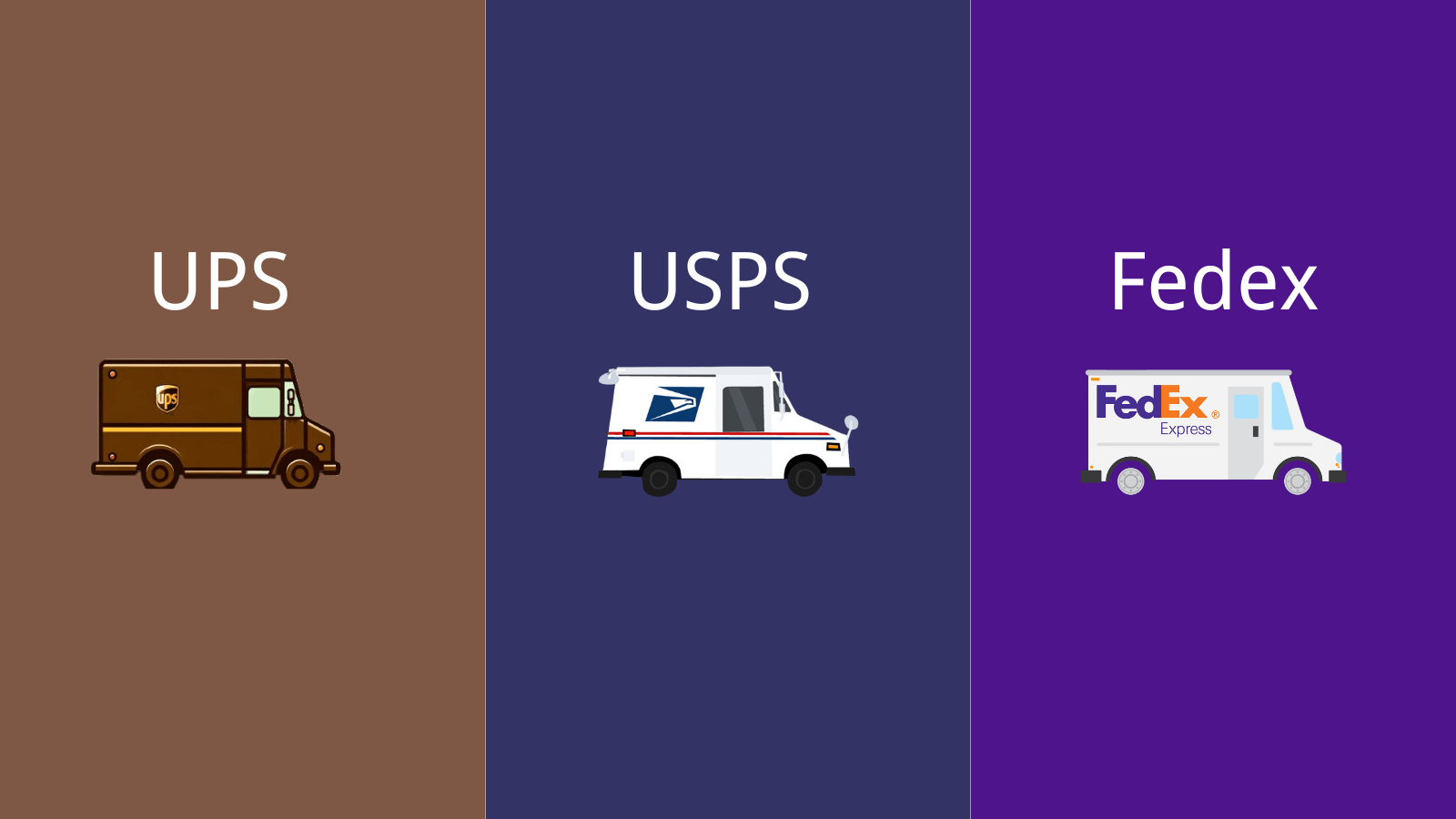 UPS,USPS,Fedex_comparison